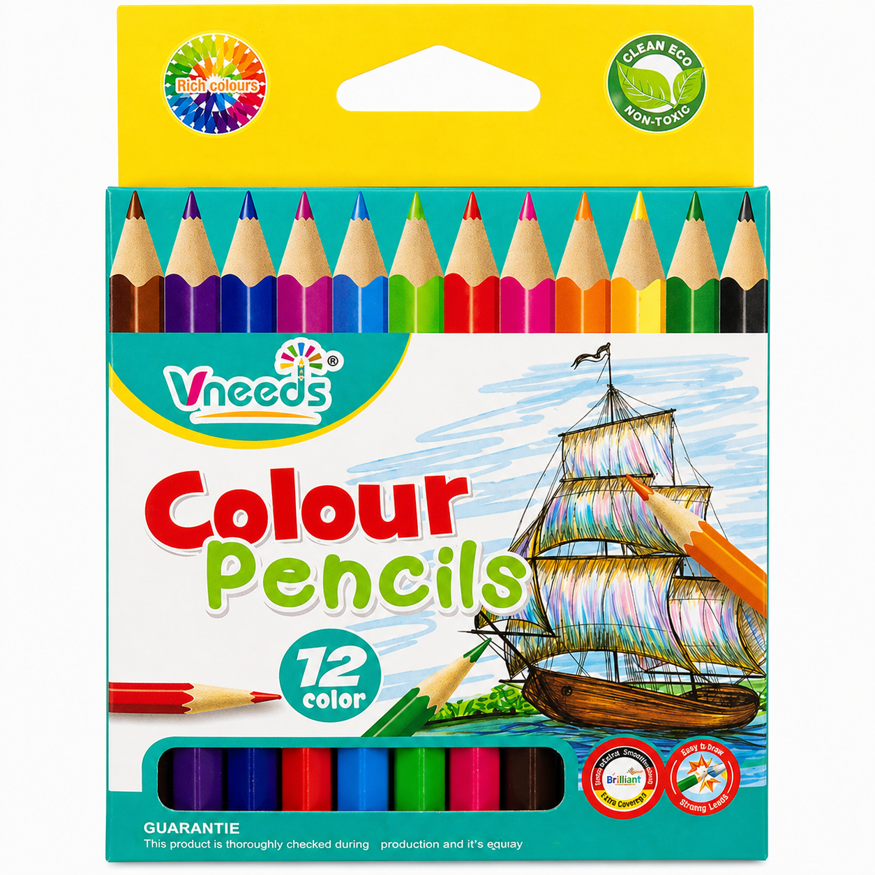 Vneeds 12 Colour Pencils Set for Kids Drawing and School