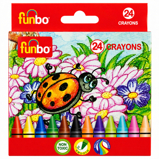 Funbo 24 Crayons Colour Set for Kids Drawing and School