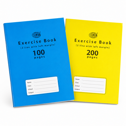 Product Title: FIS A5 2 Line Exercise Book – 165 × 210 mm, 100 & 200 Pages