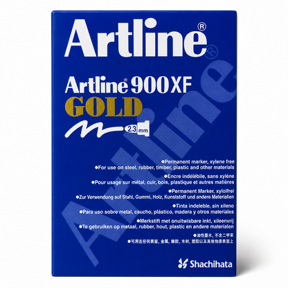 Artline 900XF Gold Permanent Marker – Metallic Ink, 2.3 mm, Xylene Free