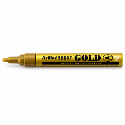 Artline 900XF Gold Permanent Marker – Metallic Ink, 2.3 mm, Xylene Free