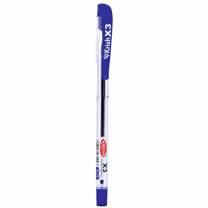Krish X3 Ball Point Pen – 0.7 mm Extra Fine, Blue & Black, Pack of 6 or Box of 50