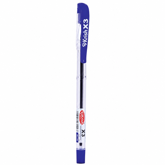 Krish X3 Ball Point Pen – 0.7 mm Extra Fine, Blue & Black, Pack of 6 or Box of 50