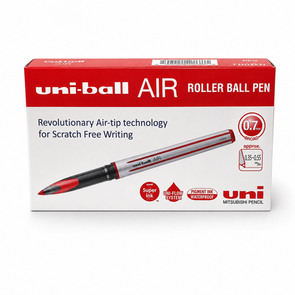 Uni-ball AIR Roller Ball Pen 0.7 mm – Black Blue Red Green, Single Piece or Box of 12
