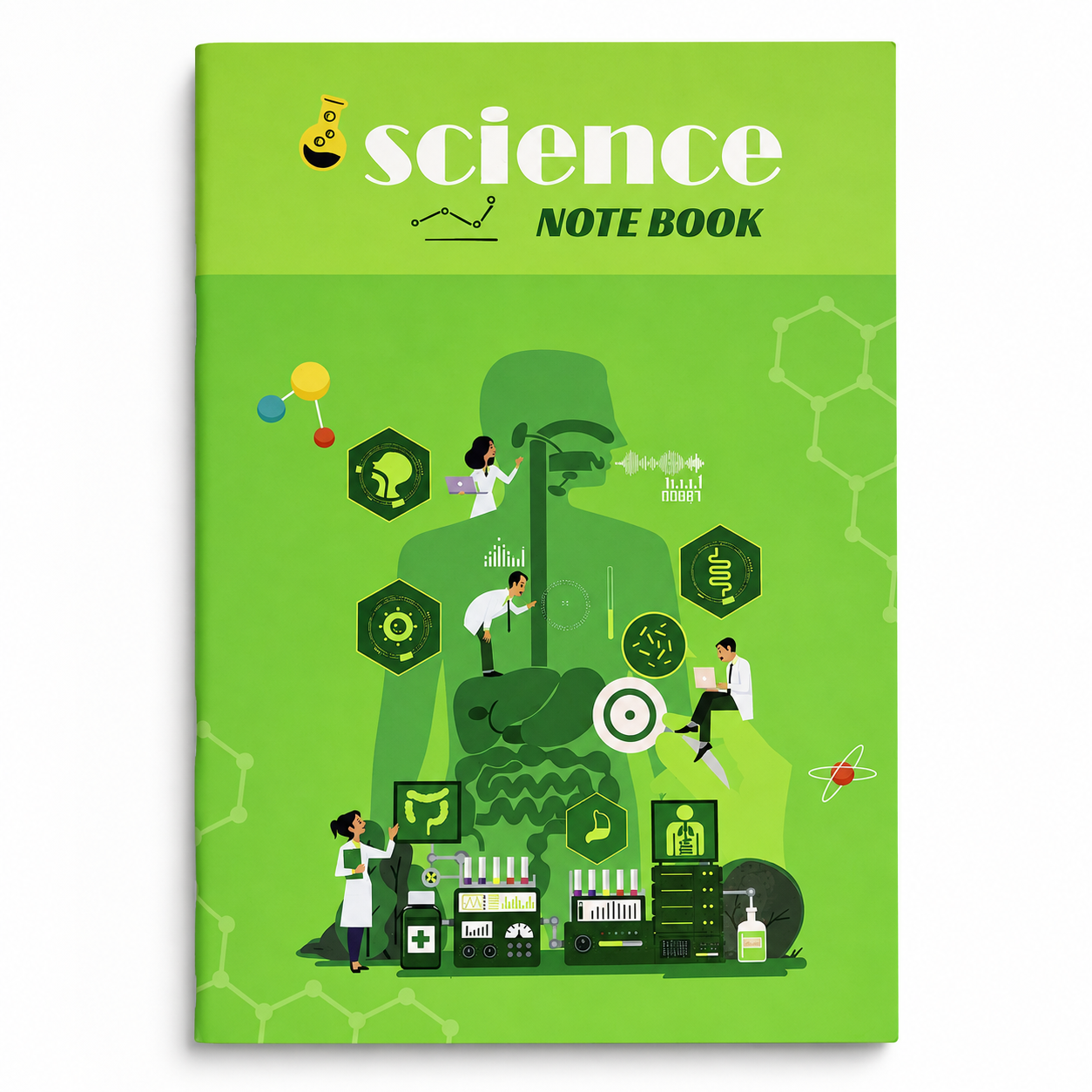 SBAC A4 Science Notebook – 100 Sheets, Science-Themed Exercise Book for School