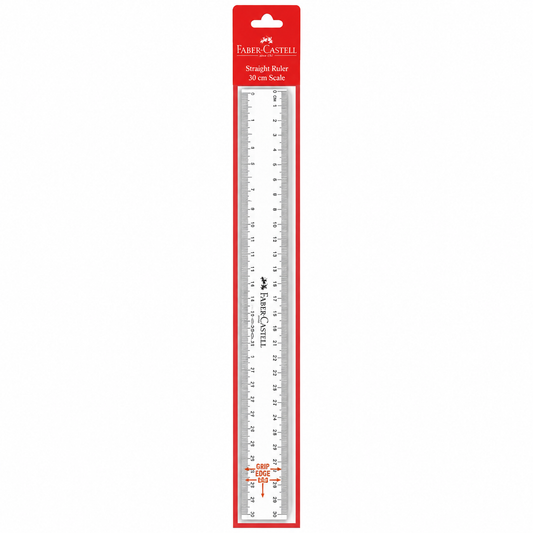 Faber-Castell Straight Ruler – 30 cm Transparent Scale for School, Office & Drawing