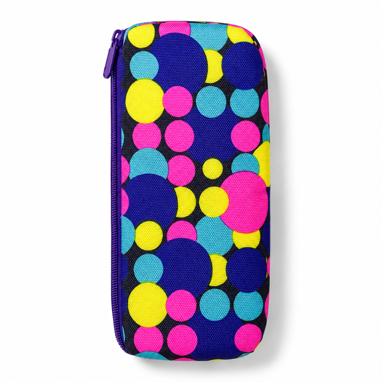 Colourful Polka Dot Zipper Pencil Case – Multi-Color School Stationery Pouch