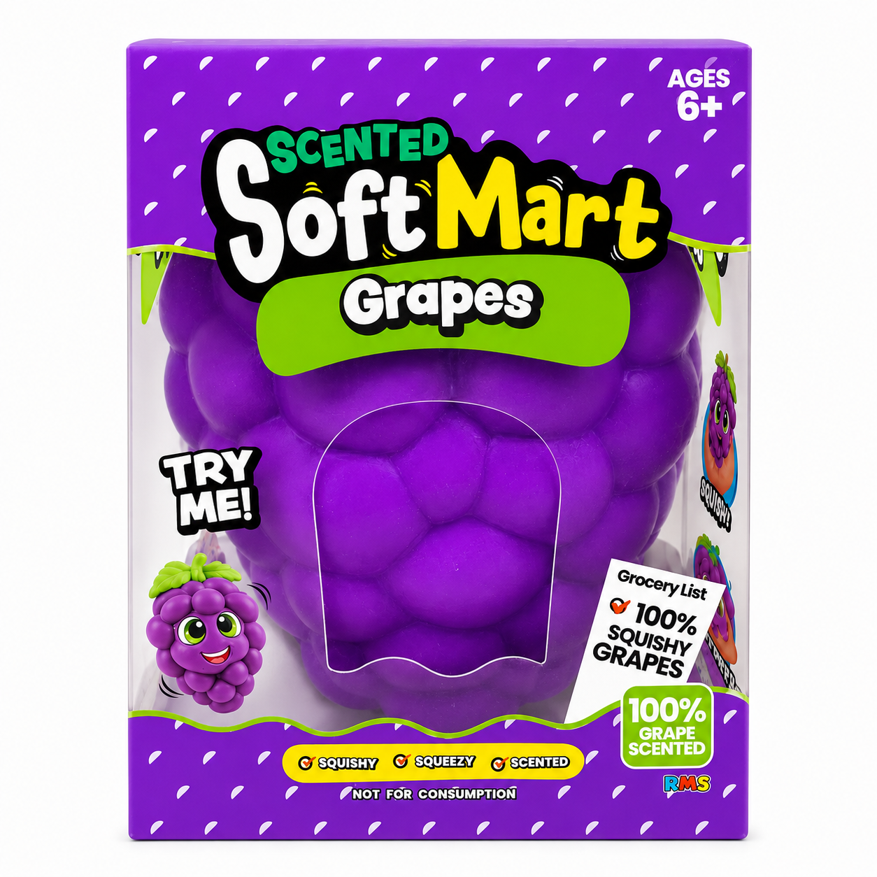 Grape Scented Soft Squishy Sensory Toy – Giant Grape Design, 15 cm