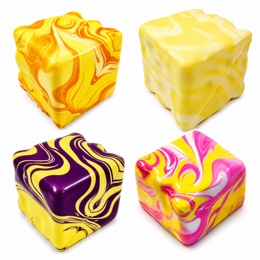 Marble Cube Squishy Sensory Fidget Toy – Assorted Color Variations