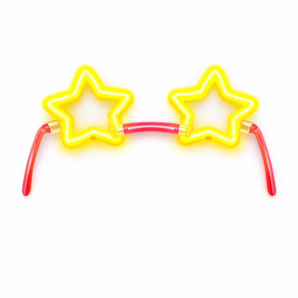 Neon Glow Star Glasses for Parties – Light-Up Eyeglasses (2 Pack)