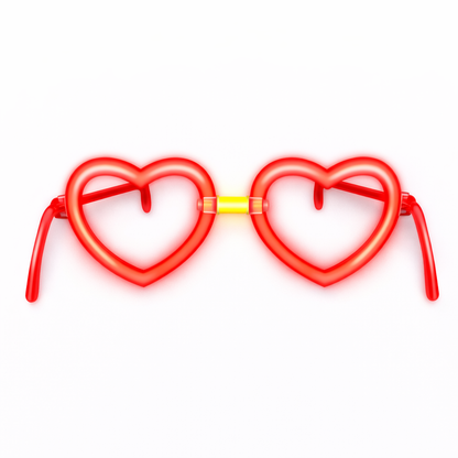 Neon Glow Heart Glasses for Parties – Light-Up Eyeglasses (2 Pack)