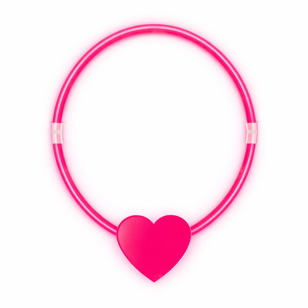 Neon Glow Heart Necklace for Parties – 2 Pack