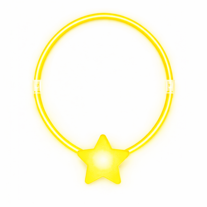 Neon Glow Star Necklace – Yellow | Party Glow Necklace | Pack of 2
