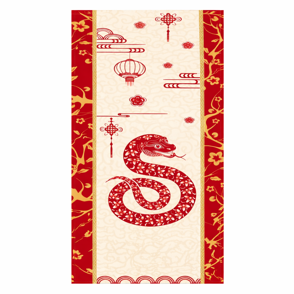 Chinese New Year Snake Table Runner Decoration 180×30cm