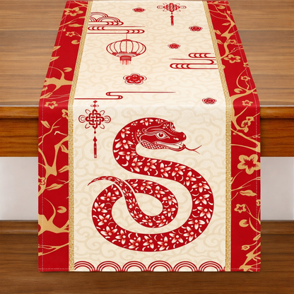 Chinese New Year Snake Table Runner Decoration 180×30cm