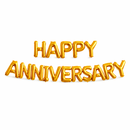 Happy Anniversary Gold Foil Balloon Decoration Kit