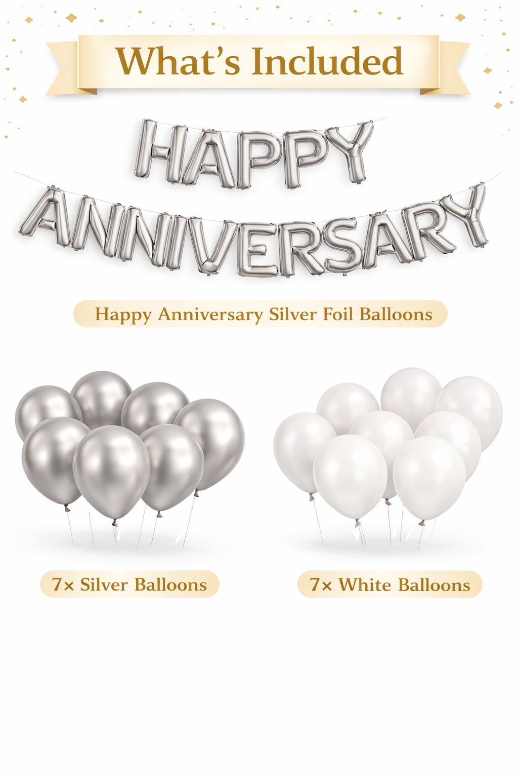 Happy Anniversary Silver Balloon Decoration Ki