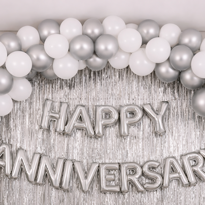 Happy Anniversary Silver Decoration Kit