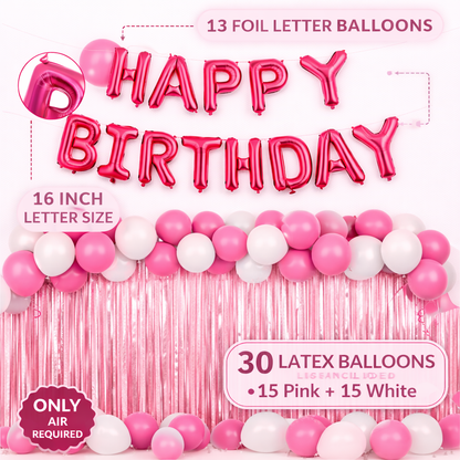 Happy Birthday Decoration Kit – Pink