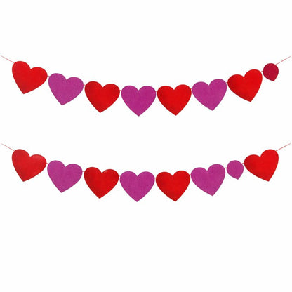 Heart Paper Garland – Red & Purple Valentine Decoration