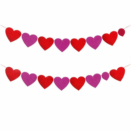 Heart Paper Garland – Red & Purple Valentine Decoration