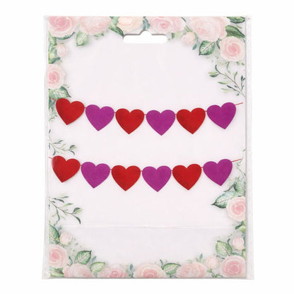 Heart Paper Garland – Red & Purple Valentine Decoration