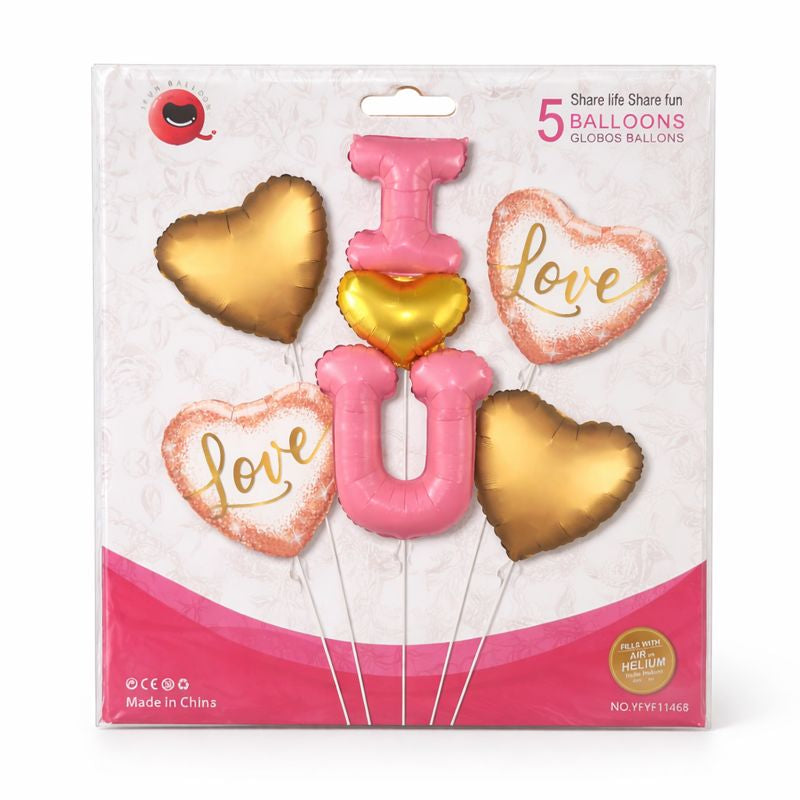 I Love U Foil Balloon Decoration – Romantic Valentine Decor