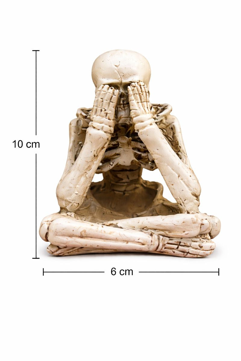 See No Evil Skeleton Décor Figurine – Mini Resin Artistic Ornament (10 cm)