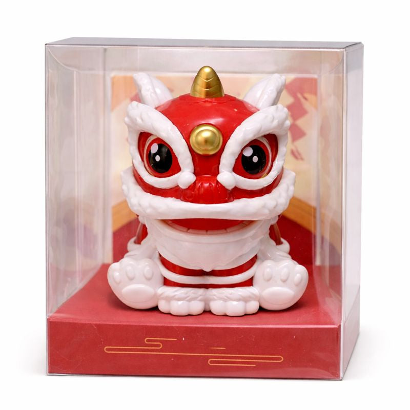 Chinese Lion Décor Figurine – Resin Table Ornament with Display Box (12 cm)