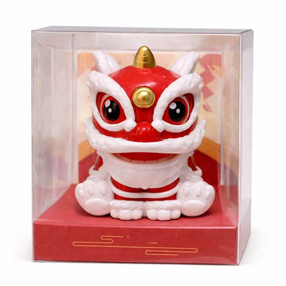 Chinese Lion Décor Figurine – Resin Table Ornament with Display Box (12 cm)