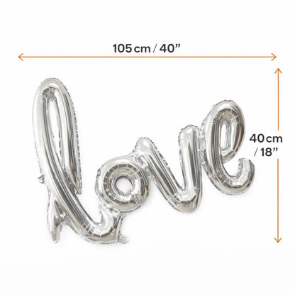 Silver LOVE Foil Balloon – 40 Inch Party Decoration