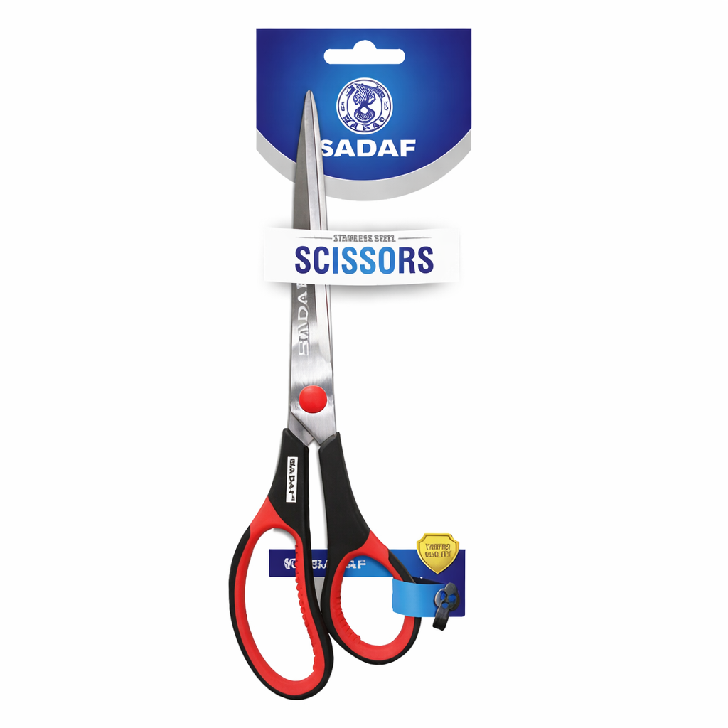 SADAF Stainless Steel Office Scissors with Ergonomic Handle