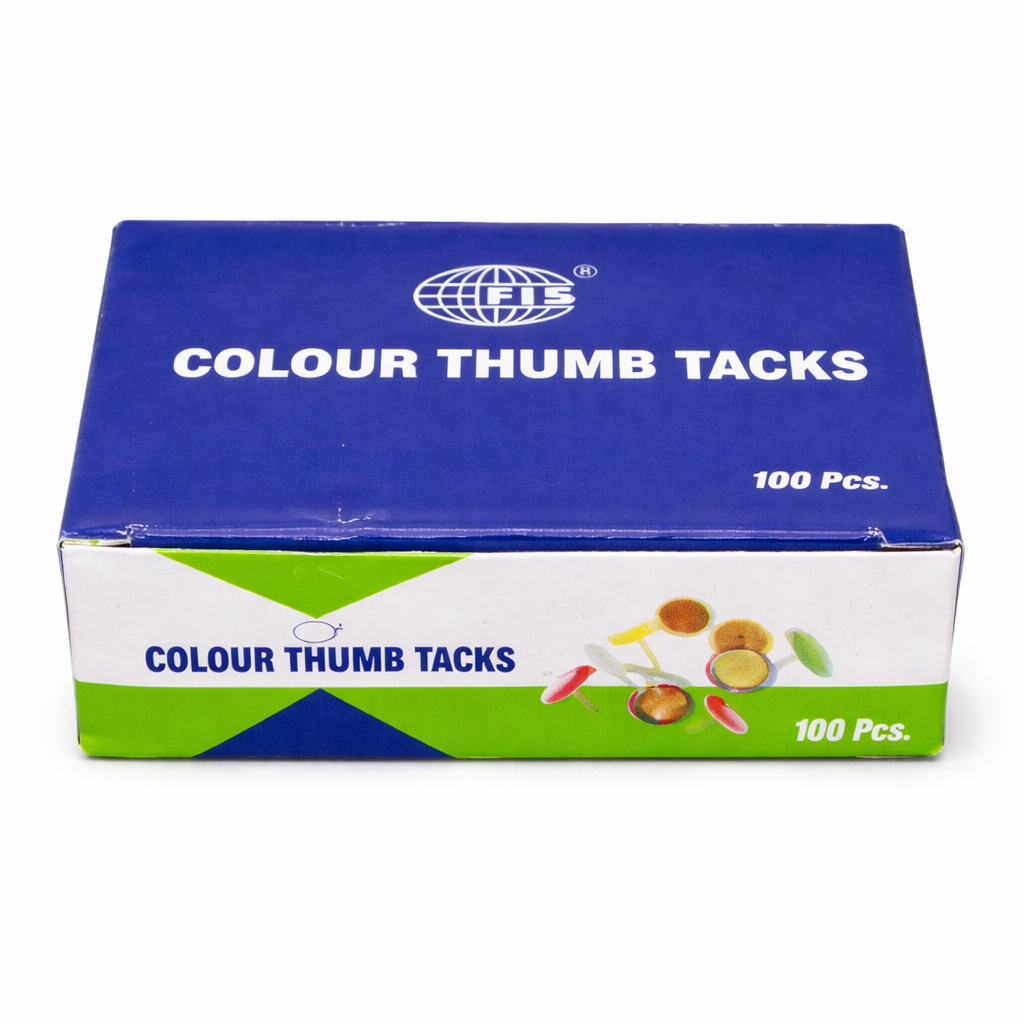 FIS Colour Thumb Tacks Assorted Colours 100 Pieces