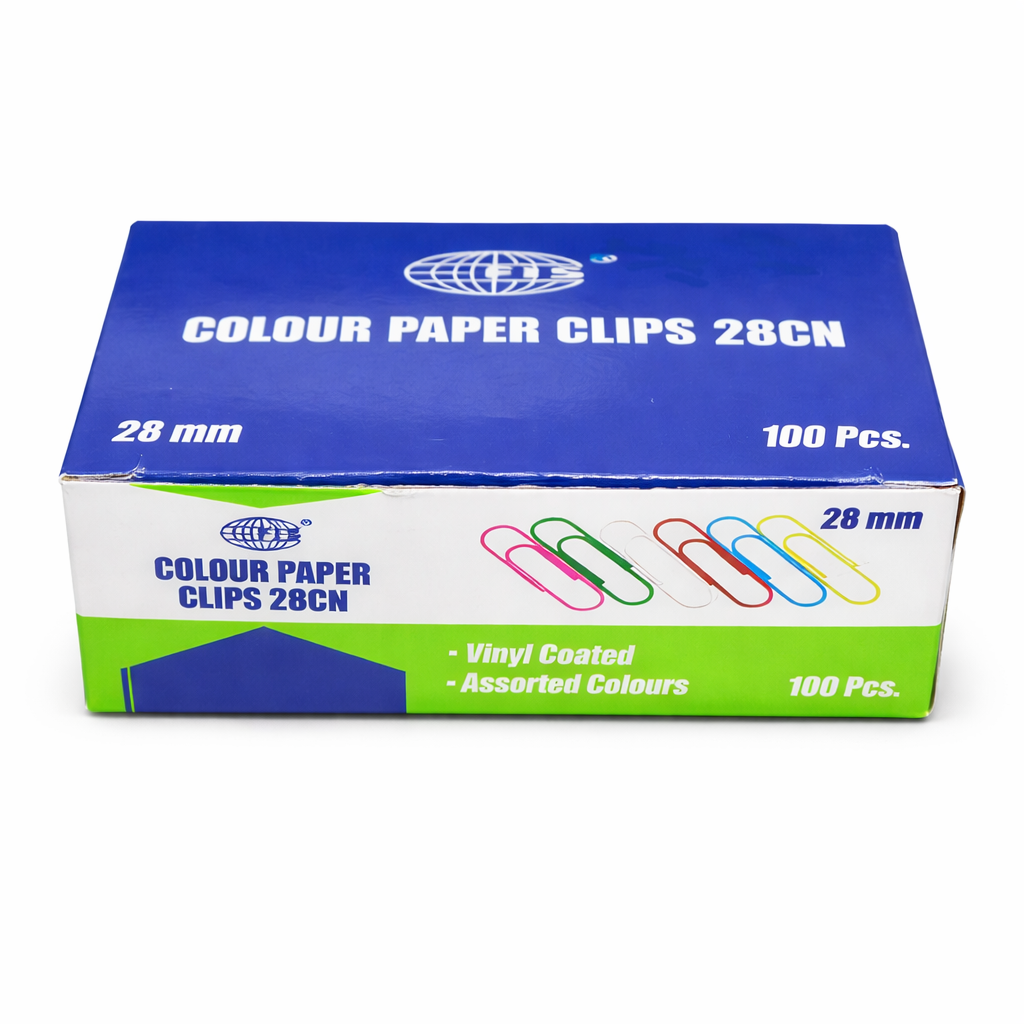 FIS Colour Paper Clips 28mm Assorted Colours 100 Pieces
