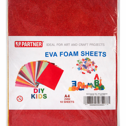 EVA Foam Sheets A4 Size 2mm – Assorted Colours (10 Sheets Pack)