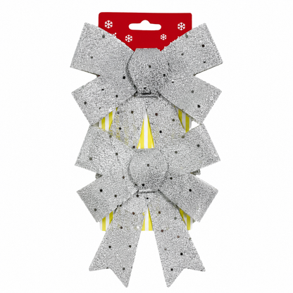 Glitter Decorative Hanging Bow Ornament – 25 × 15 cm Festive Wall & Door Decoration