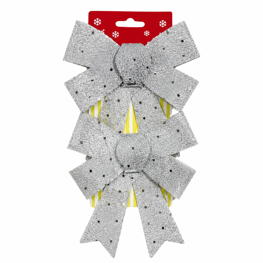 Glitter Decorative Hanging Bow Ornament – 25 × 15 cm Festive Wall & Door Decoration