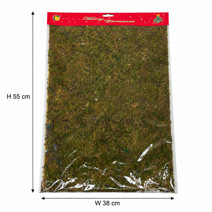 Natural Moss Sheet for Christmas Village Displays and Festive DIY Decorations