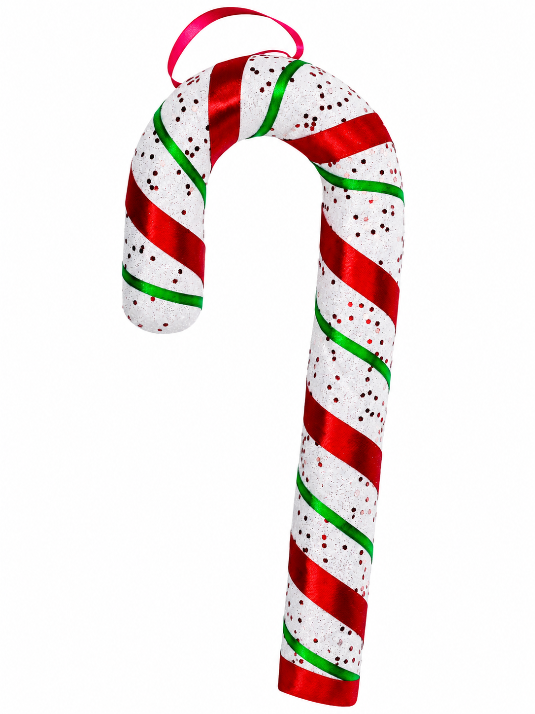 Christmas Candy Cane Hanging Decoration with Glitter Finish for Holiday Home and Tree Decor 50cm