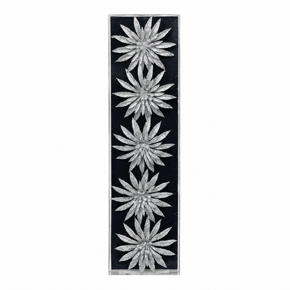 Silver Glitter Starburst Christmas Ornaments, Set of 5 in Display Box