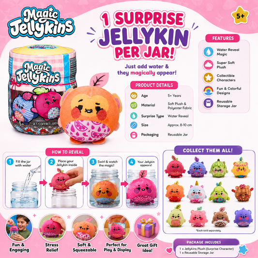 Magic Jellykins Surprise Plush Collectible in Reusable Jar | Mystery Character