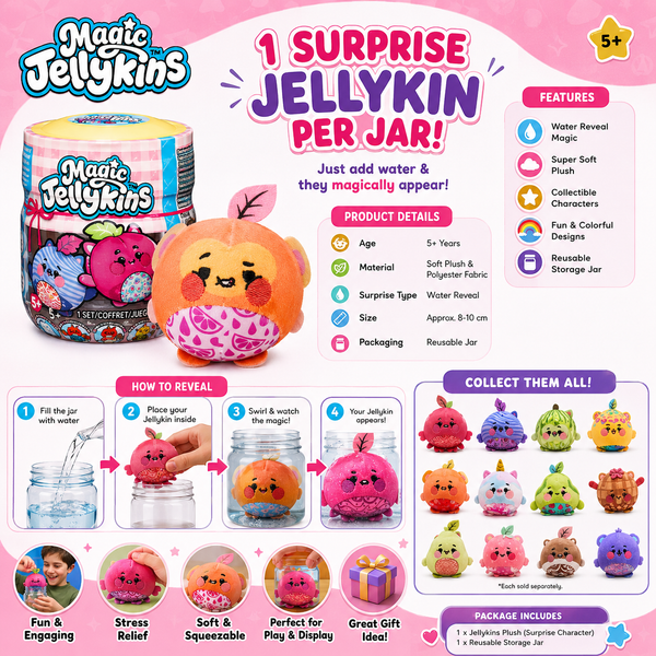 Magic Jellykins Surprise Plush Collectible in Reusable Jar | Mystery Character
