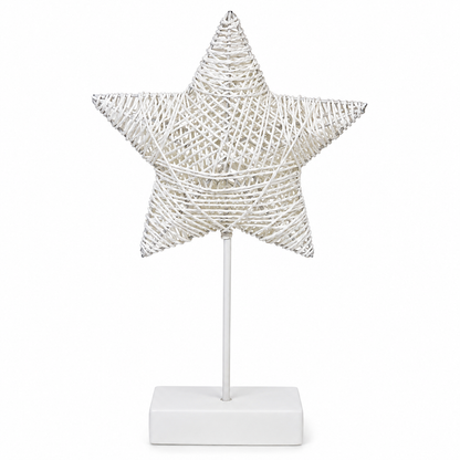 LED Woven Star Table Decoration with Stand for Christmas Home Decor