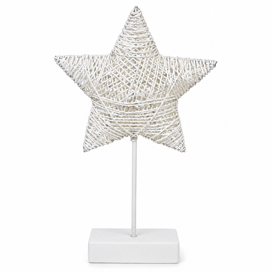LED Woven Star Table Decoration with Stand for Christmas Home Decor