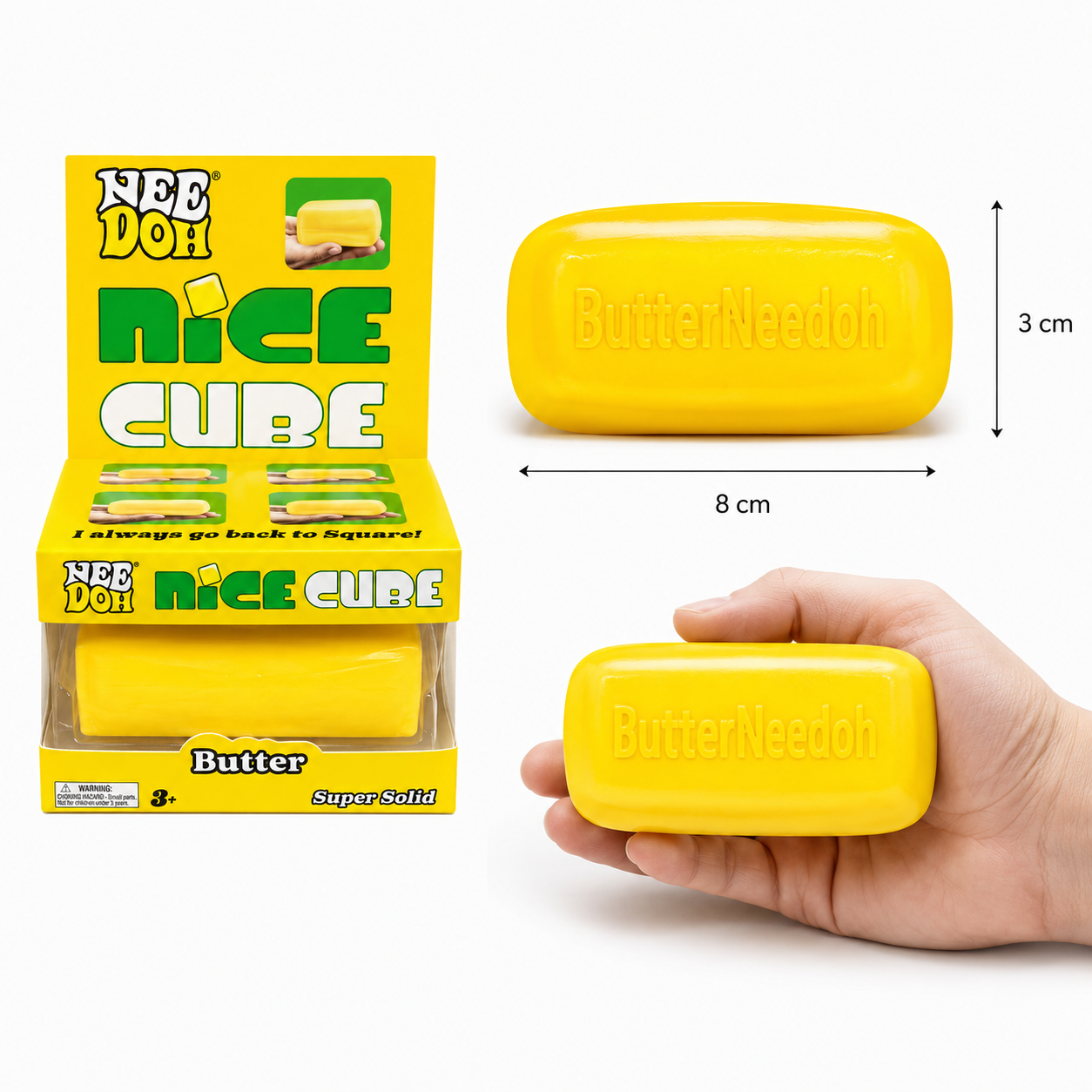 NeeDoh Nice Cube Butter Squishy Stress Toy – Soft Sensory Fidget Cube