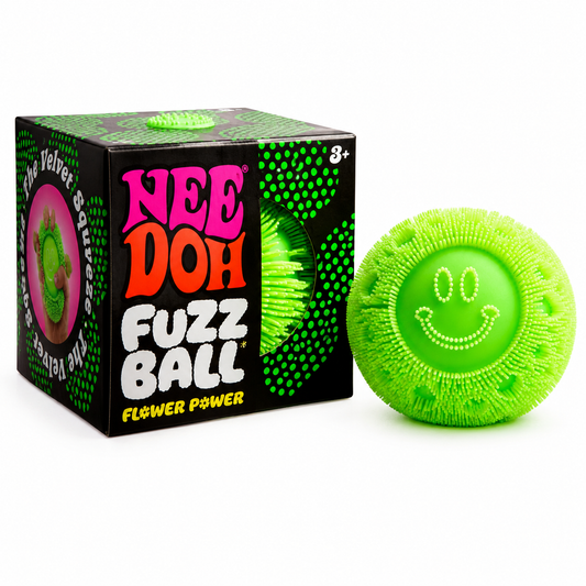 NeeDoh Fuzz Ball – Green | Soft Fuzzy Sensory Squeeze Ball