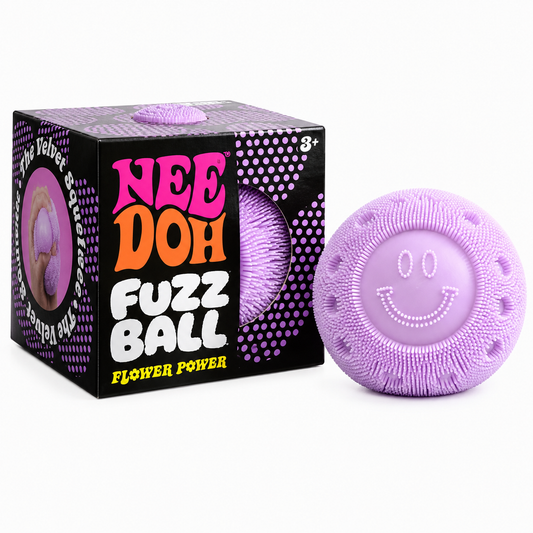 NeeDoh Fuzz Ball – Purple | Soft Fuzzy Sensory Squeeze Ball