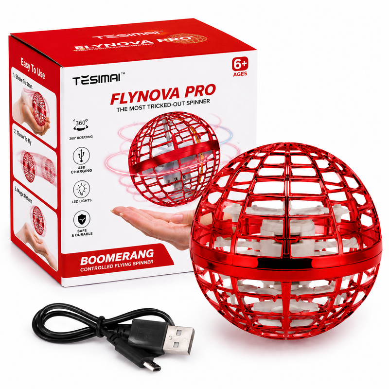 FLYNOVA PRO Flying Spinner Boomerang Ball | USB Rechargeable LED Flying Toy