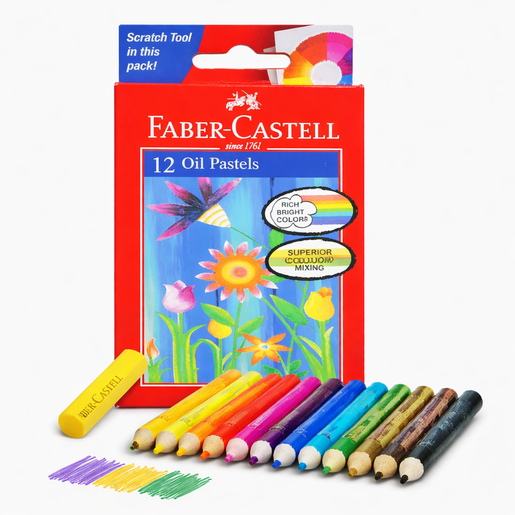 Faber-Castell Oil Pastels 12 Colors Smooth Blending Art Set