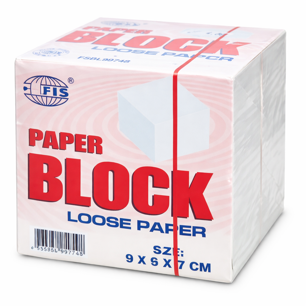 FIS Paper Block Loose Paper Cube 9x9x7cm White Desk Memo Pad